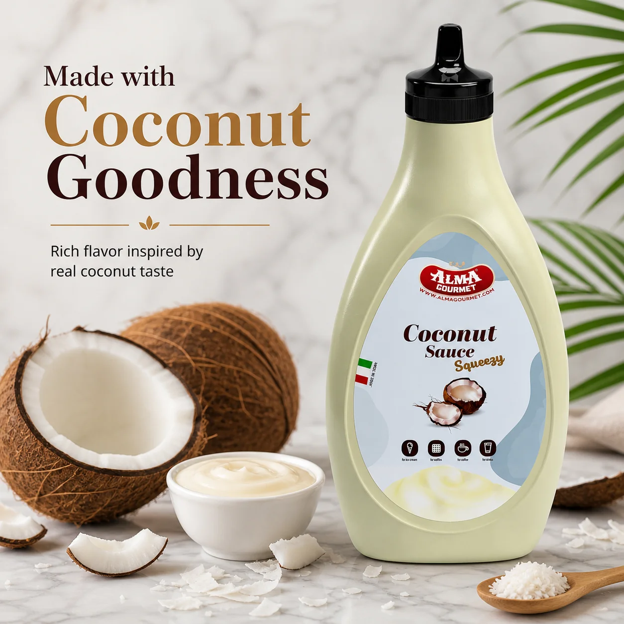 Alma Gourmet Coconut Topping Sauce 500g - Image 3