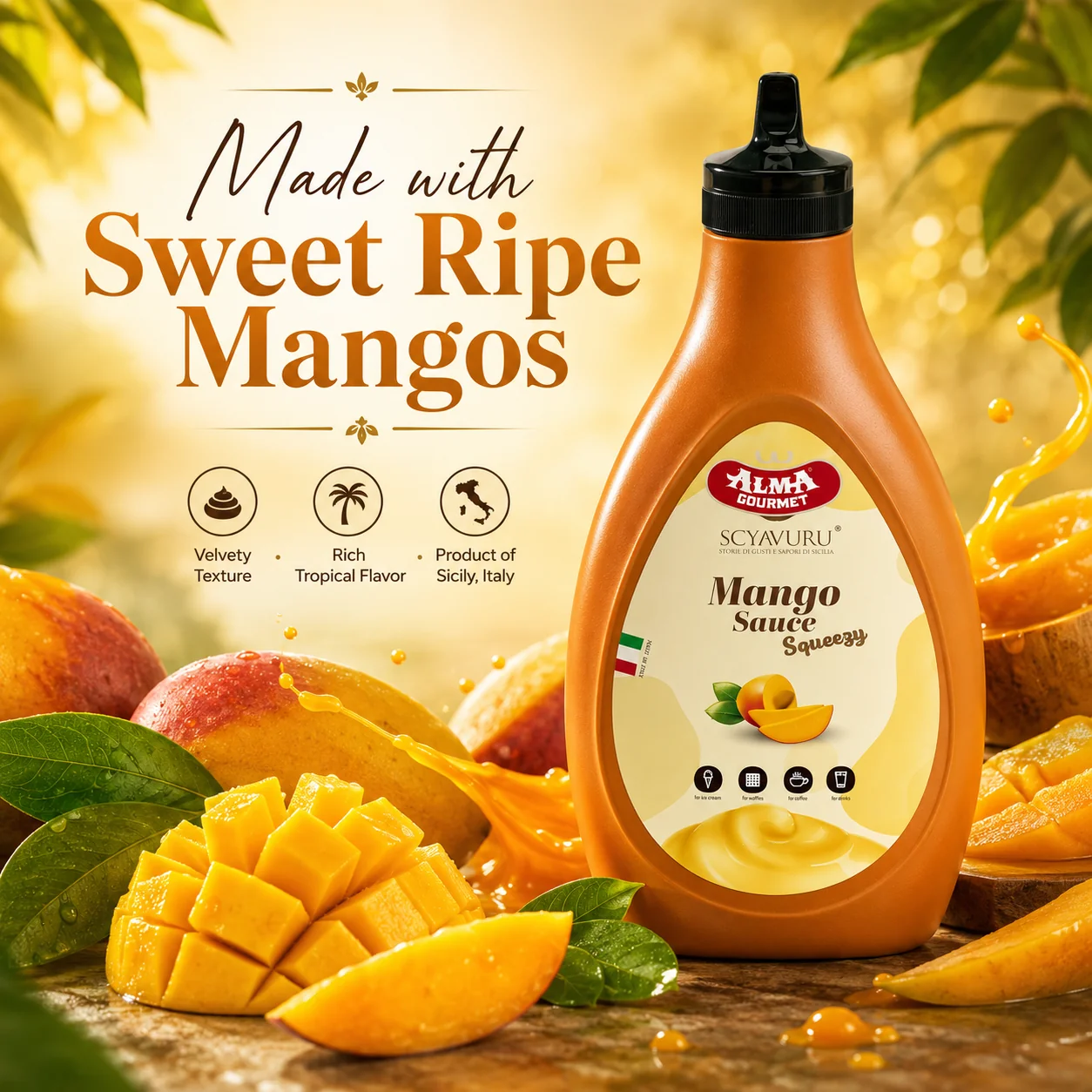 Alma Gourmet Mango Topping Sauce 500g - Image 3