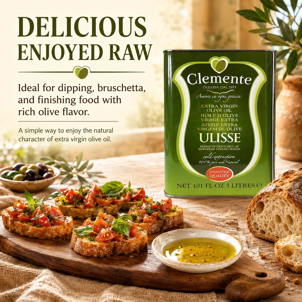 Clemente Ulisse Extra Virgin Olive Oil Tin Can (3 Liter-102 oz) - Image 5