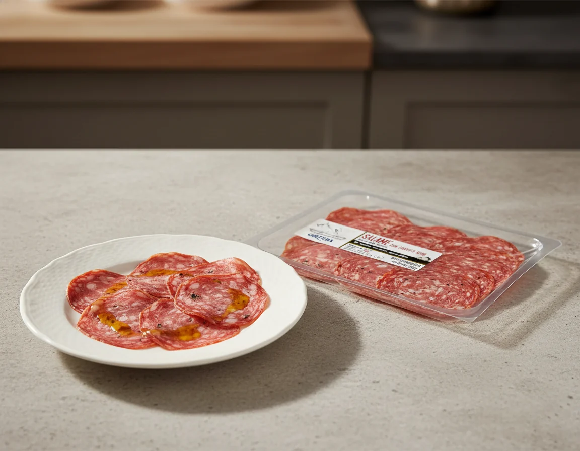 Golfera - Pre-sliced Nostrano Salame with Black Truffle 3oz (85g) - Image 4