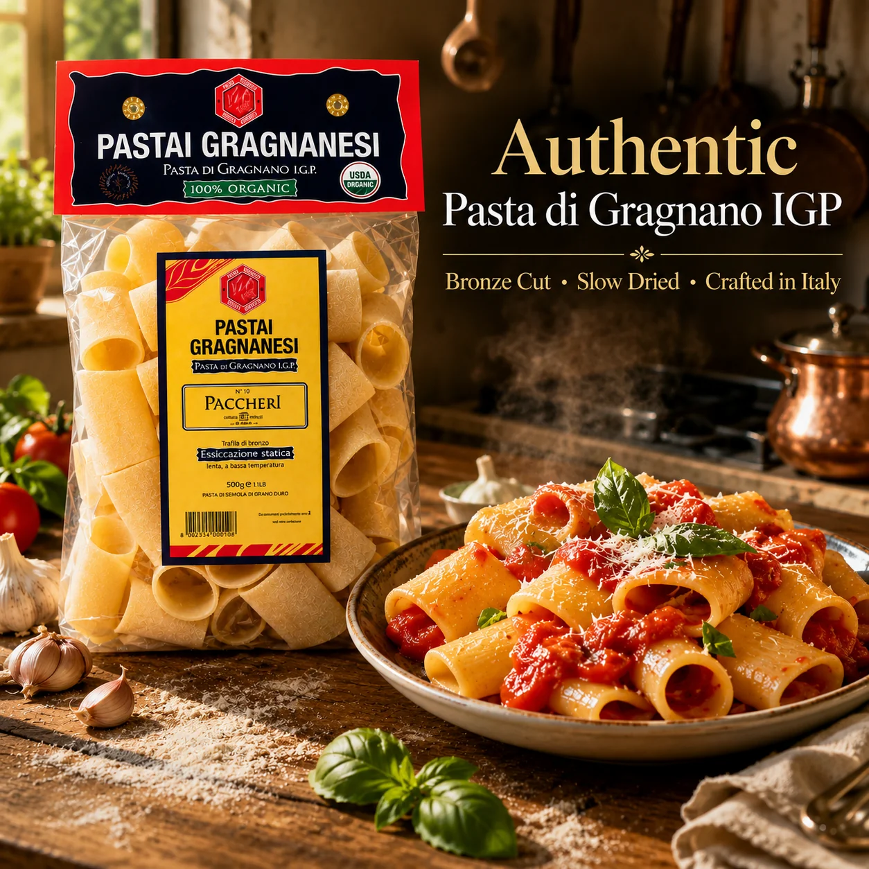Paccheri Italian Pasta di Gragnano Organic IGP - Image 3