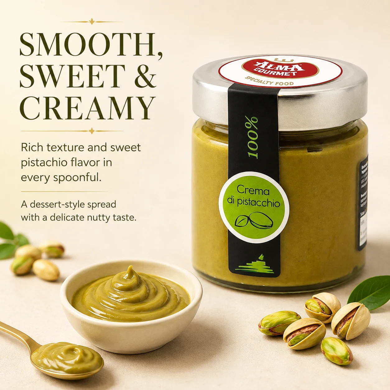 Sciara 100% Pistachio Cream - Pure Pistachio Paste Jar 190g - Image 6