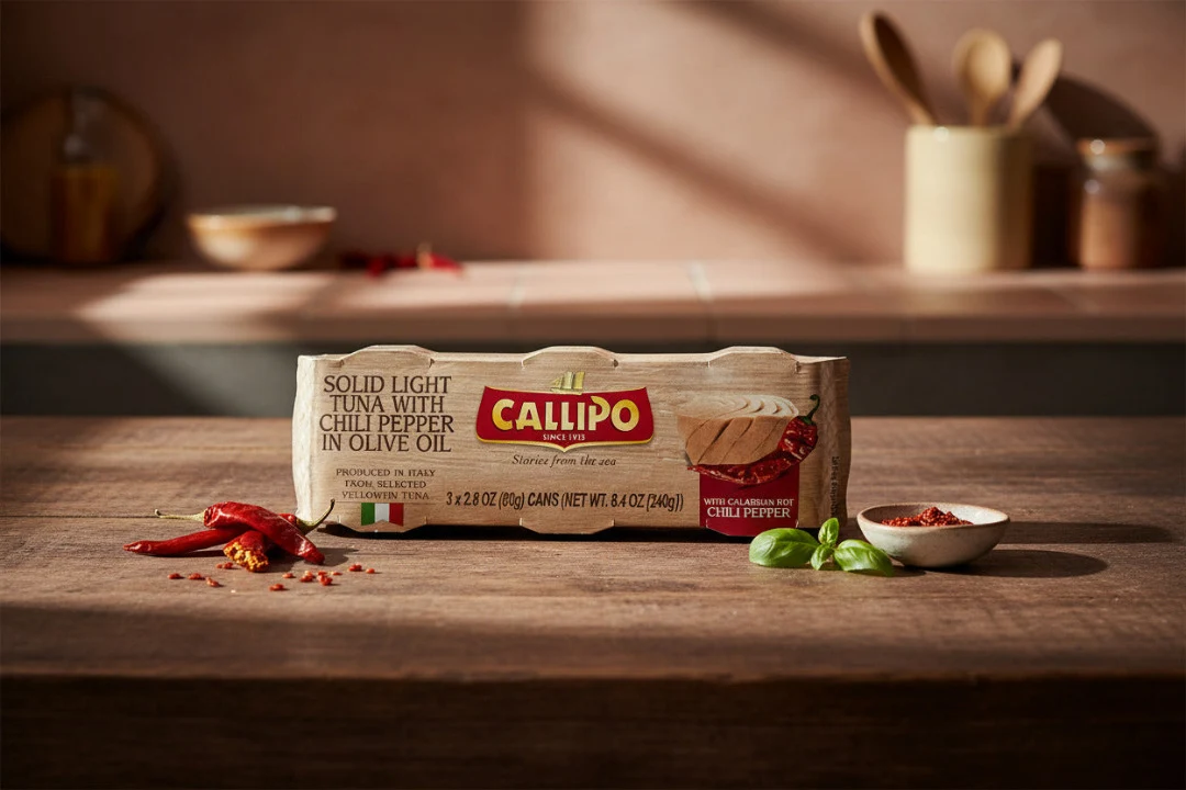 Solid Light Tuna with Chili Pepper in Olive Oil - Callipo - Image 2