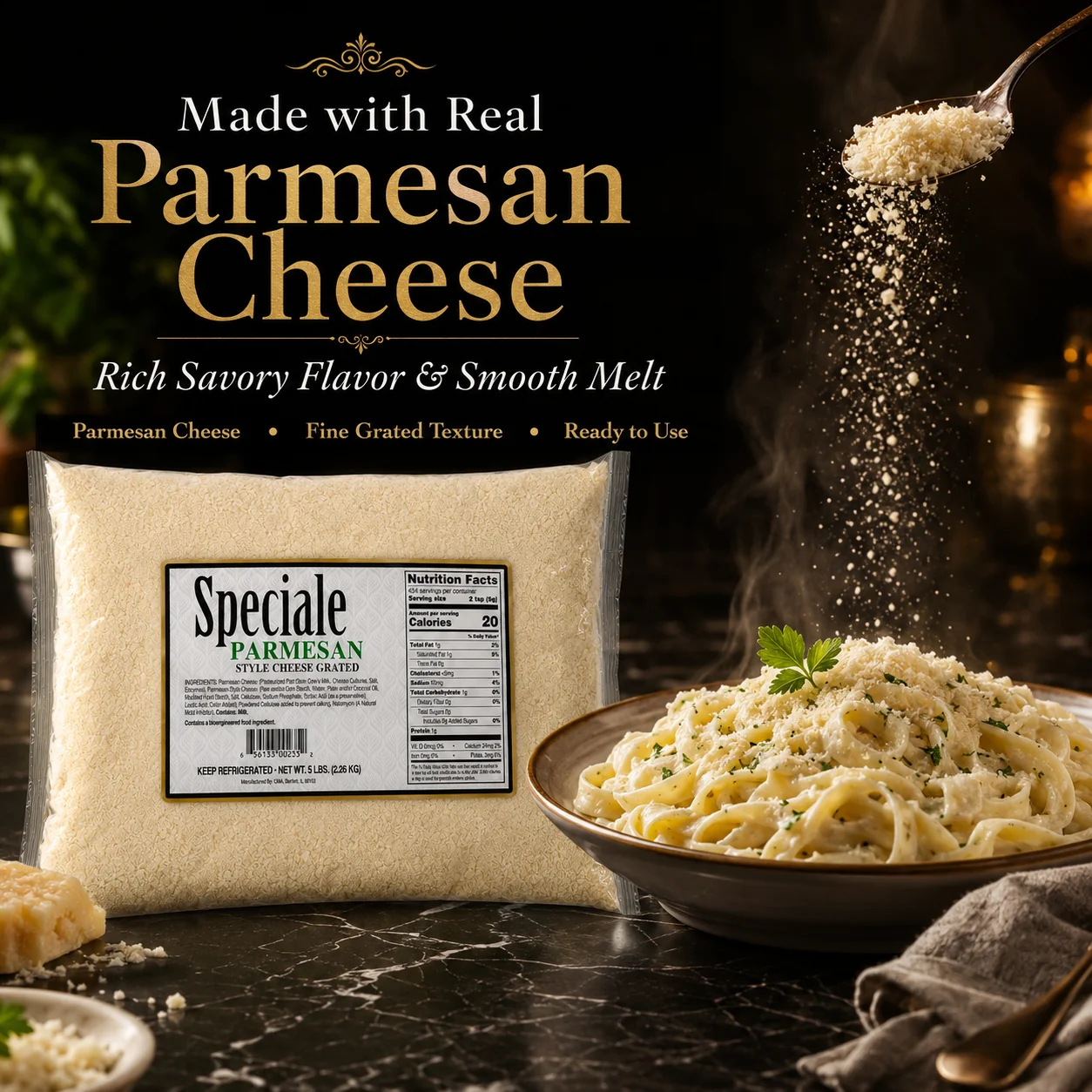 Special Italian Style Grated Parmesan Cheese 5lb - Image 2