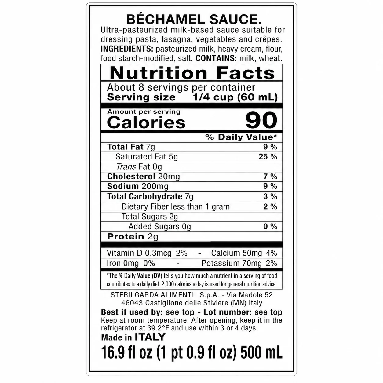 Sterilgarda Besciamella Sauce Ready to Use 500ml - Image 8