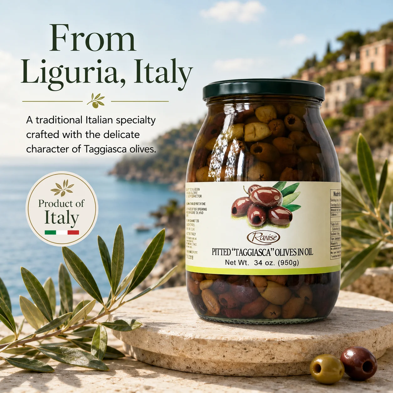 Taggiasca Olives Pitted in Extra Virgin Olive Oil - Image 2
