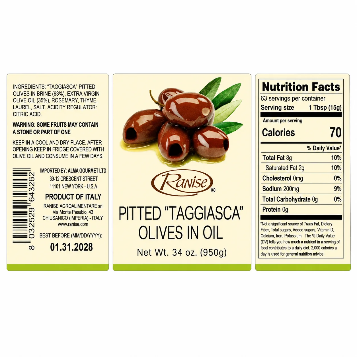 Taggiasca Olives Pitted in Extra Virgin Olive Oil - Image 8