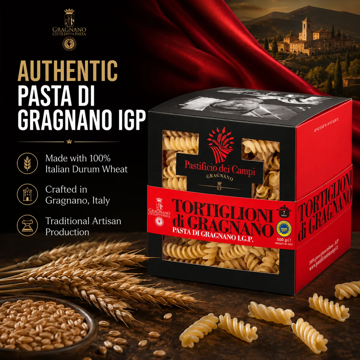 Tortiglioni Pastificio dei Campi - Pasta di Gragnanesi IGP - Image 2