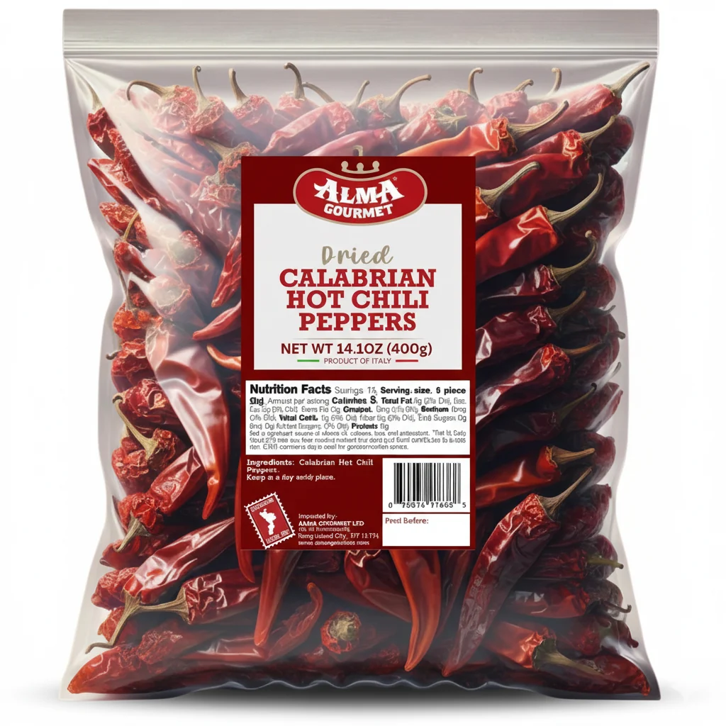 Whole Dried Calabrian Hot Chili Peppers 14.1oz